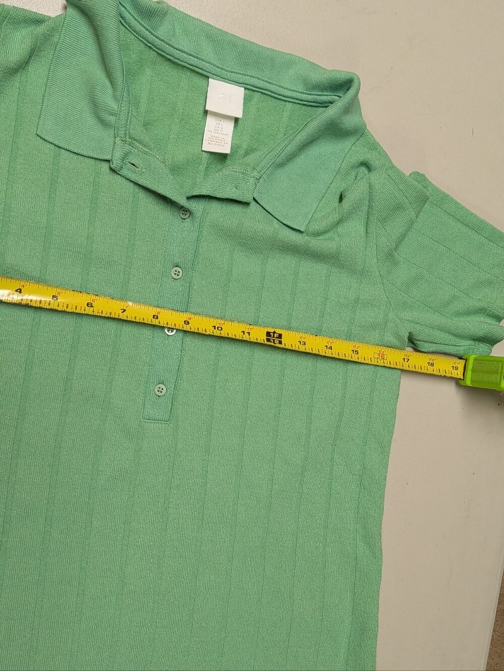 H&M Green Ribbed Polo - Picture 6 of 9